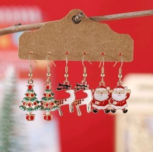 🌻3 Pair Christmas dangle earrings